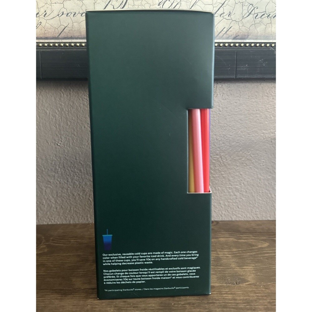 Starbucks 2020 Summer 5 Color-Changing Reusable Cold 24 Oz Cups Tumbler & Straws - Picture 4 of 6